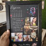 👉 “Personalized moon top photo frame featuring multiple photos, decorative wall frame”